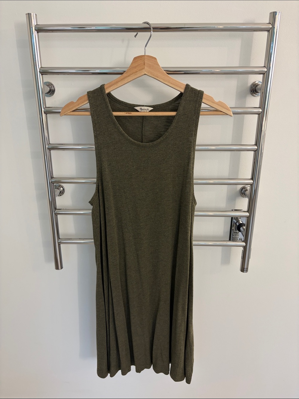 Madewell Olive Green Sleeveless Swing Mini Dress